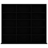 CD Cabinet Black 100x23x89.5 cm Engineered Wood
