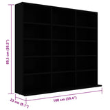 CD Cabinet Black 100x23x89.5 cm Engineered Wood - Close-Up Angle