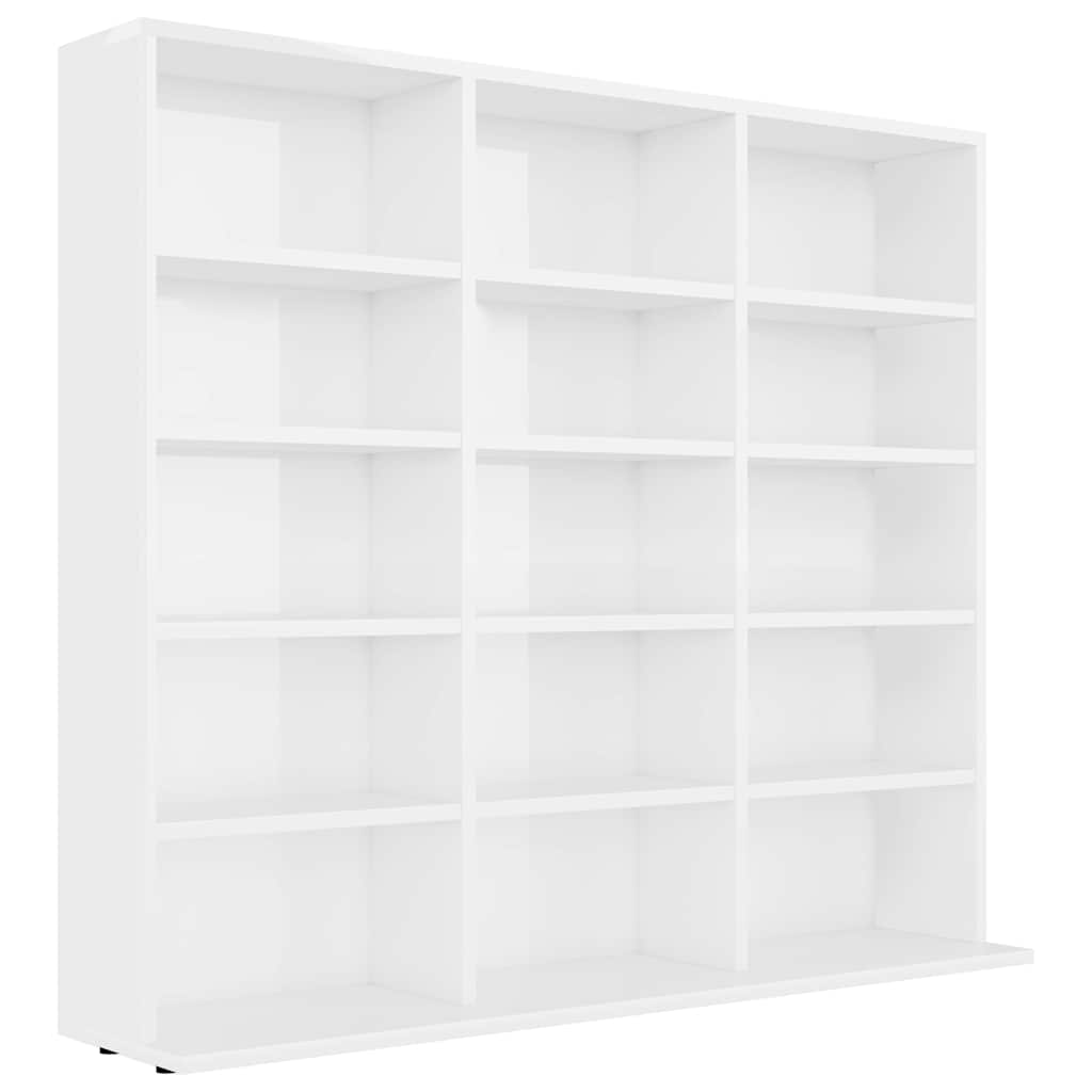 CD Cabinet High Gloss White 100x23x89.5 cm Engineered Wood
