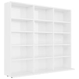CD Cabinet High Gloss White 100x23x89.5 cm Engineered Wood - Front View