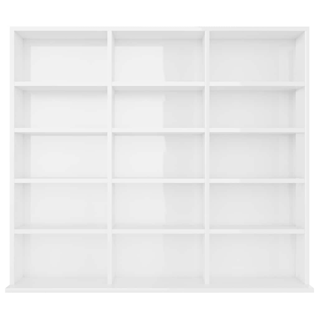 CD Cabinet High Gloss White 100x23x89.5 cm Engineered Wood