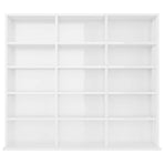 CD Cabinet High Gloss White 100x23x89.5 cm Engineered Wood