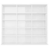 CD Cabinet High Gloss White 100x23x89.5 cm Engineered Wood - Side View