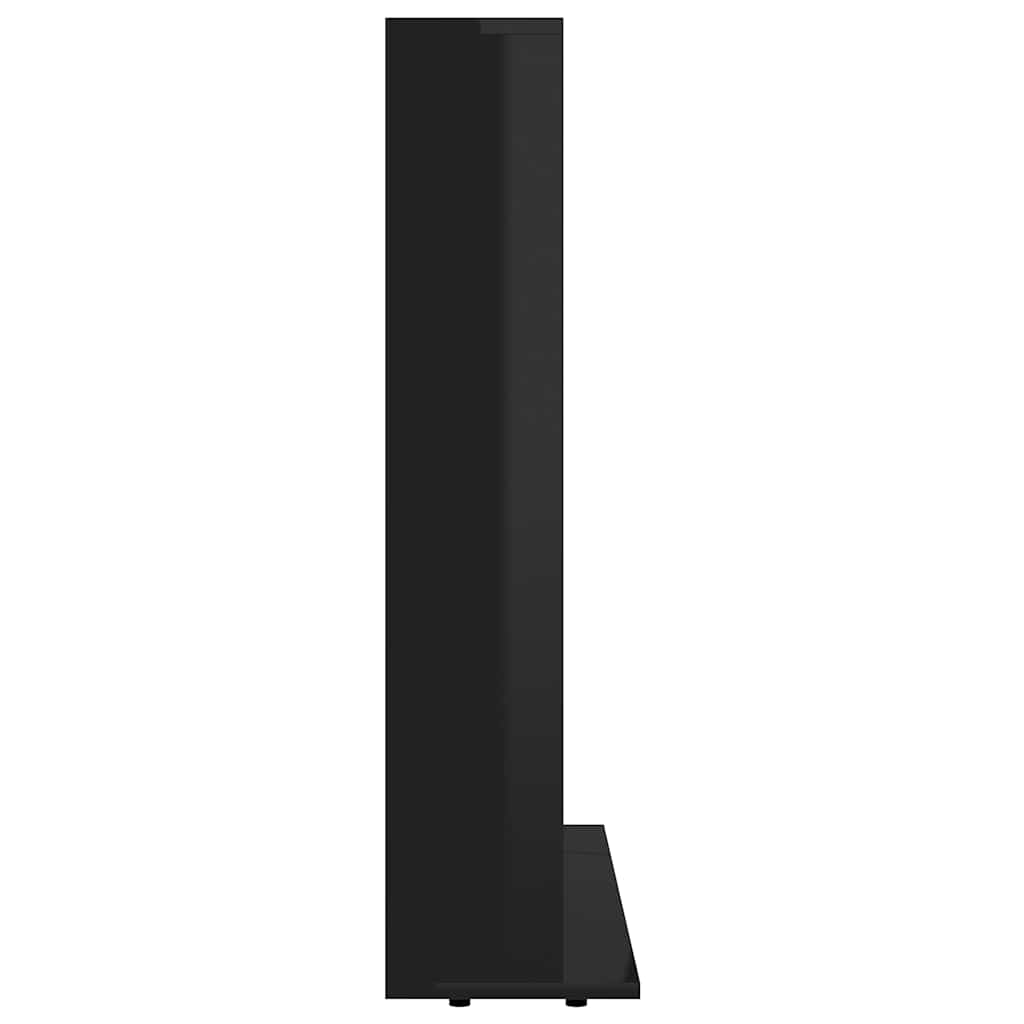 CD Cabinet High Gloss Black 100x23x89.5 cm Engineered Wood