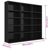 CD Cabinet High Gloss Black 100x23x89.5 cm Engineered Wood