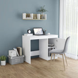 Desk White 100x50x76 cm Engineered Wood - Side View