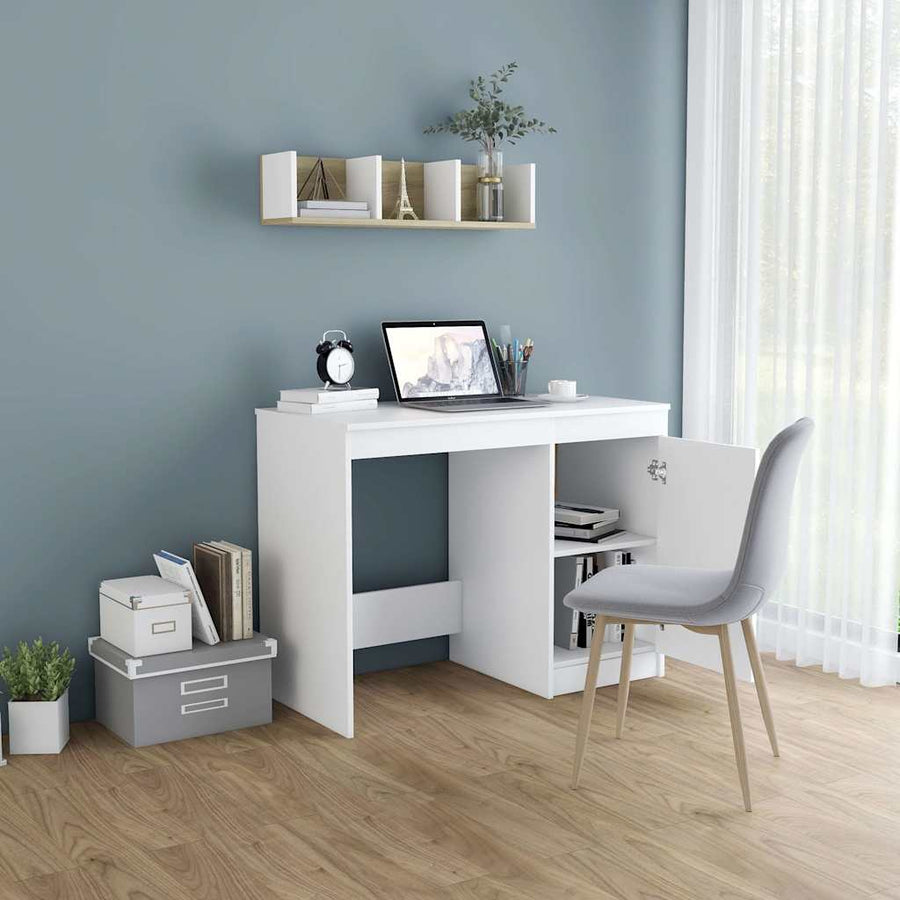 Desk White 100x50x76 cm Engineered Wood