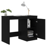 Desk Black 100x50x76 cm Engineered Wood - Rear View