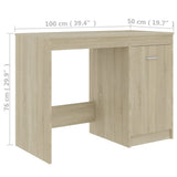 Desk Sonoma Oak 100x50x76 cm Engineered Wood - Extra Image