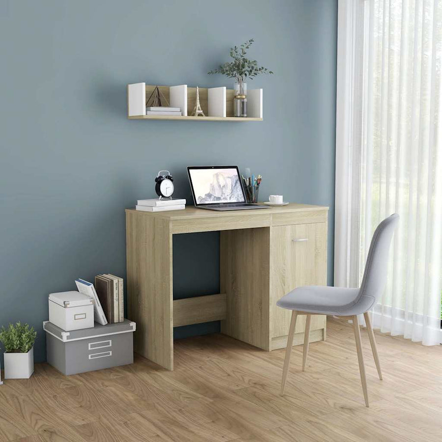 Desk Sonoma Oak 100x50x76 cm Engineered Wood