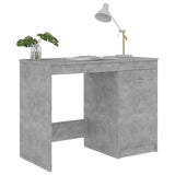 Desk Concrete Grey 100x50x76 cm Engineered Wood - 45-Degree Angle