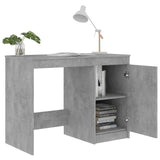 Desk Concrete Grey 100x50x76 cm Engineered Wood - Rear View