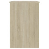 Desk White and Sonoma Oak 100x50x76 cm Engineered Wood