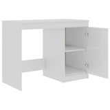 Desk High Gloss White 100x50x76 cm Engineered Wood - Close-Up Angle