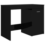 Desk High Gloss Black 100x50x76 cm Engineered Wood