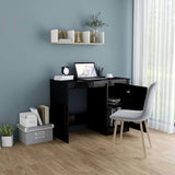 Desk High Gloss Black 100x50x76 cm Engineered Wood