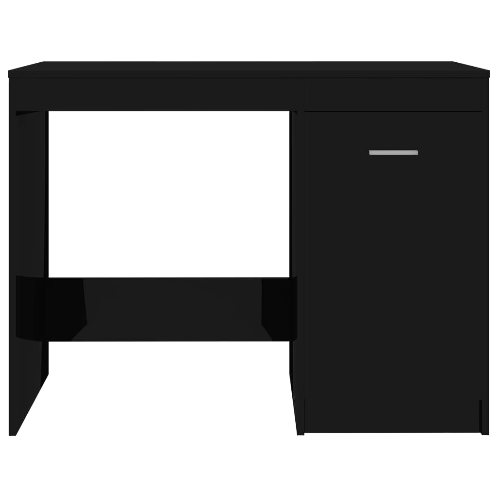 Desk High Gloss Black 100x50x76 cm Engineered Wood
