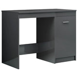 Desk High Gloss Grey 100x50x76 cm Engineered Wood - Front View