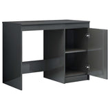 Desk High Gloss Grey 100x50x76 cm Engineered Wood