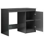Desk High Gloss Grey 100x50x76 cm Engineered Wood
