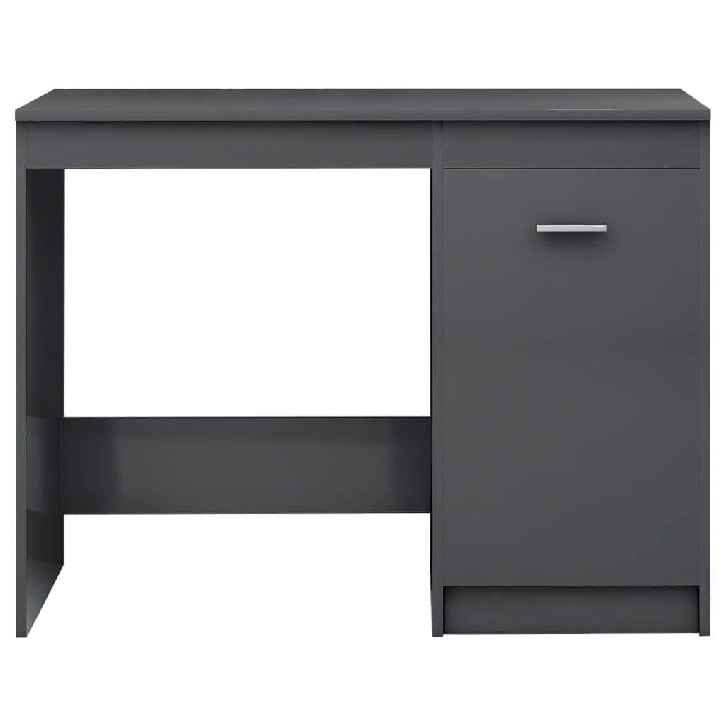 Desk High Gloss Grey 100x50x76 cm Engineered Wood