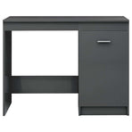 Desk High Gloss Grey 100x50x76 cm Engineered Wood