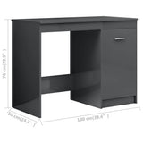 Desk High Gloss Grey 100x50x76 cm Engineered Wood