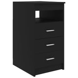 Drawer Cabinet Black 40x50x76 cm Engineered Wood - Front View