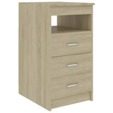 Drawer Cabinet Sonoma Oak 40x50x76 cm Engineered Wood - Front View