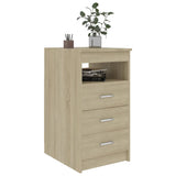 Drawer Cabinet Sonoma Oak 40x50x76 cm Engineered Wood - Side View