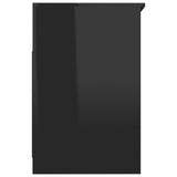 Drawer Cabinet Hign Gloss Black 40x50x76 cm Engineered Wood - 45-Degree Angle