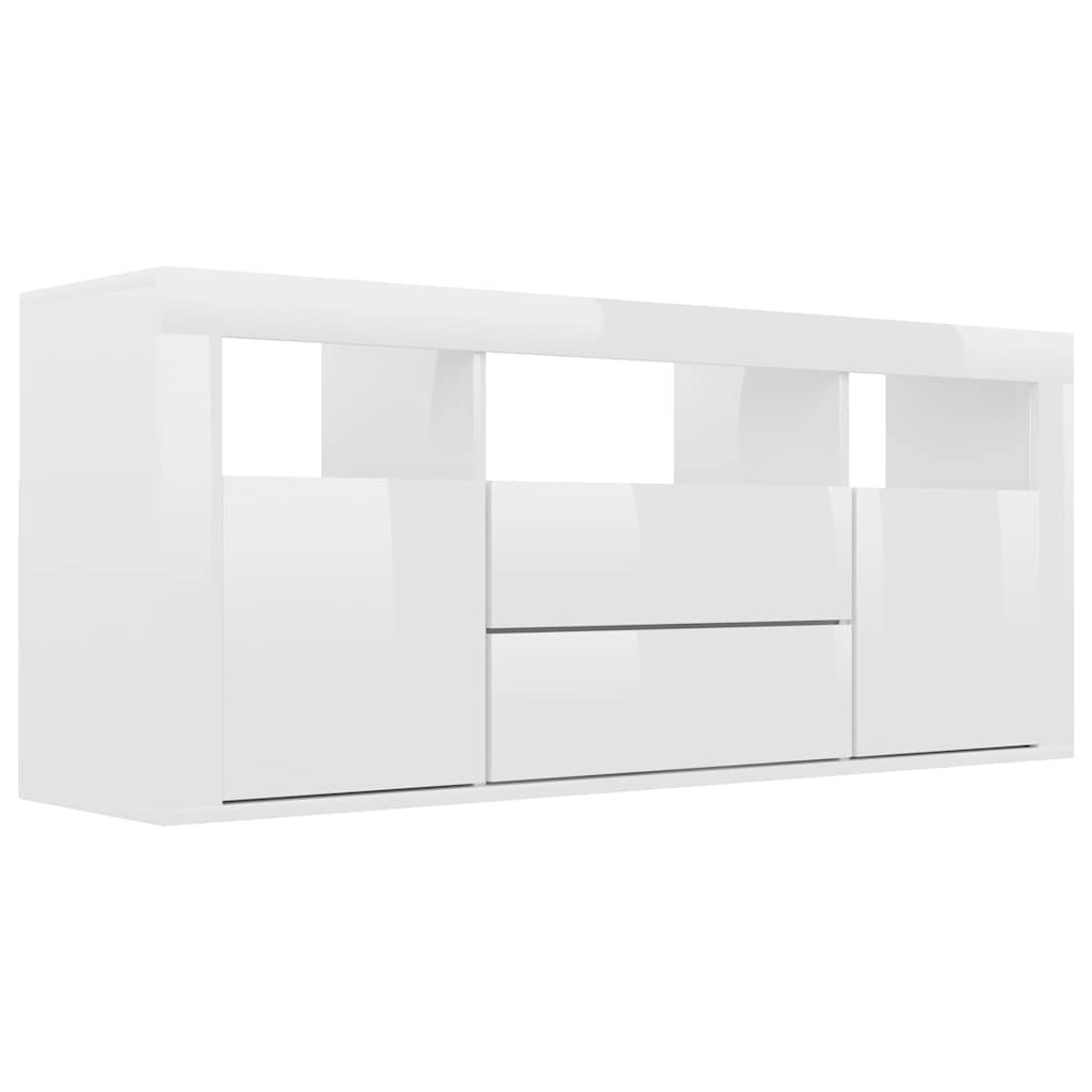 TV Cabinet High Gloss White 120x30x50 cm Engineered Wood