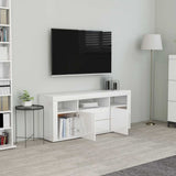 TV Cabinet High Gloss White 120x30x50 cm Engineered Wood - Side View