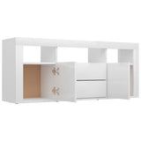 TV Cabinet High Gloss White 120x30x50 cm Engineered Wood