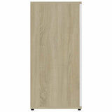 Sideboard White and Sonoma Oak 80x36x75 cm Engineered Wood