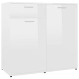 Sideboard High Gloss White 80x36x75 cm Engineered Wood