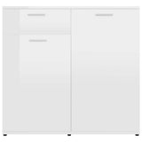 Sideboard High Gloss White 80x36x75 cm Engineered Wood