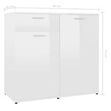 Sideboard High Gloss White 80x36x75 cm Engineered Wood