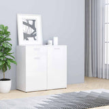 Sideboard High Gloss White 80x36x75 cm Engineered Wood