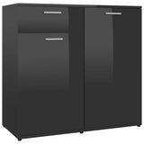 Sideboard High Gloss Black 80x36x75 cm Engineered Wood