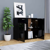 Sideboard High Gloss Black 80x36x75 cm Engineered Wood