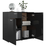 Sideboard High Gloss Black 80x36x75 cm Engineered Wood - Top-Down View