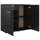 Sideboard High Gloss Black 80x36x75 cm Engineered Wood