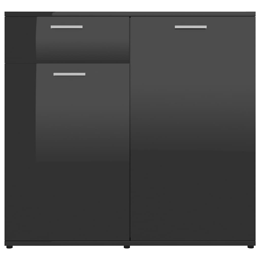 Sideboard High Gloss Black 80x36x75 cm Engineered Wood