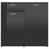 Sideboard High Gloss Black 80x36x75 cm Engineered Wood