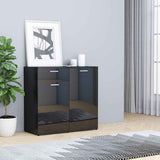 Sideboard High Gloss Black 80x36x75 cm Engineered Wood