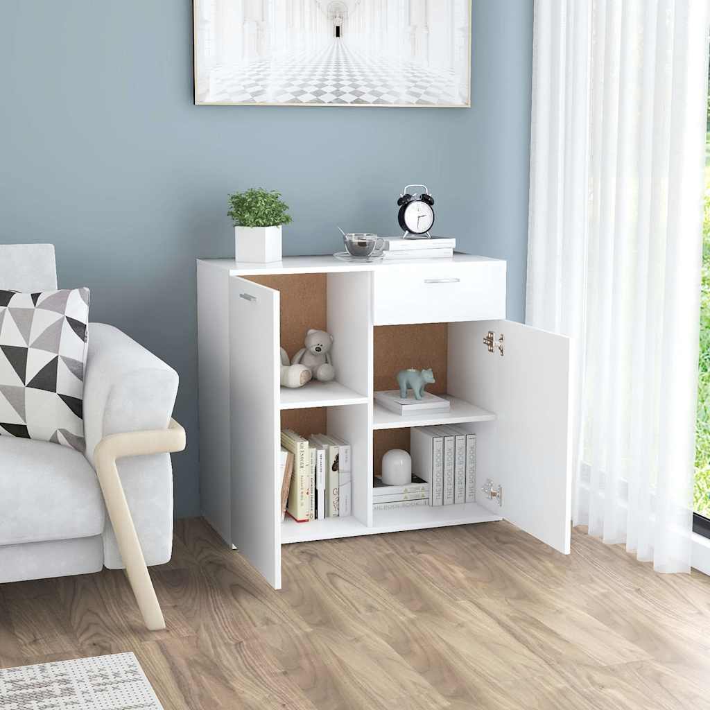 Sideboard White 80x36x75 cm Engineered Wood