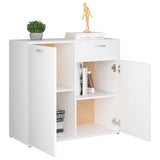 Sideboard White 80x36x75 cm Engineered Wood - 45-Degree Angle