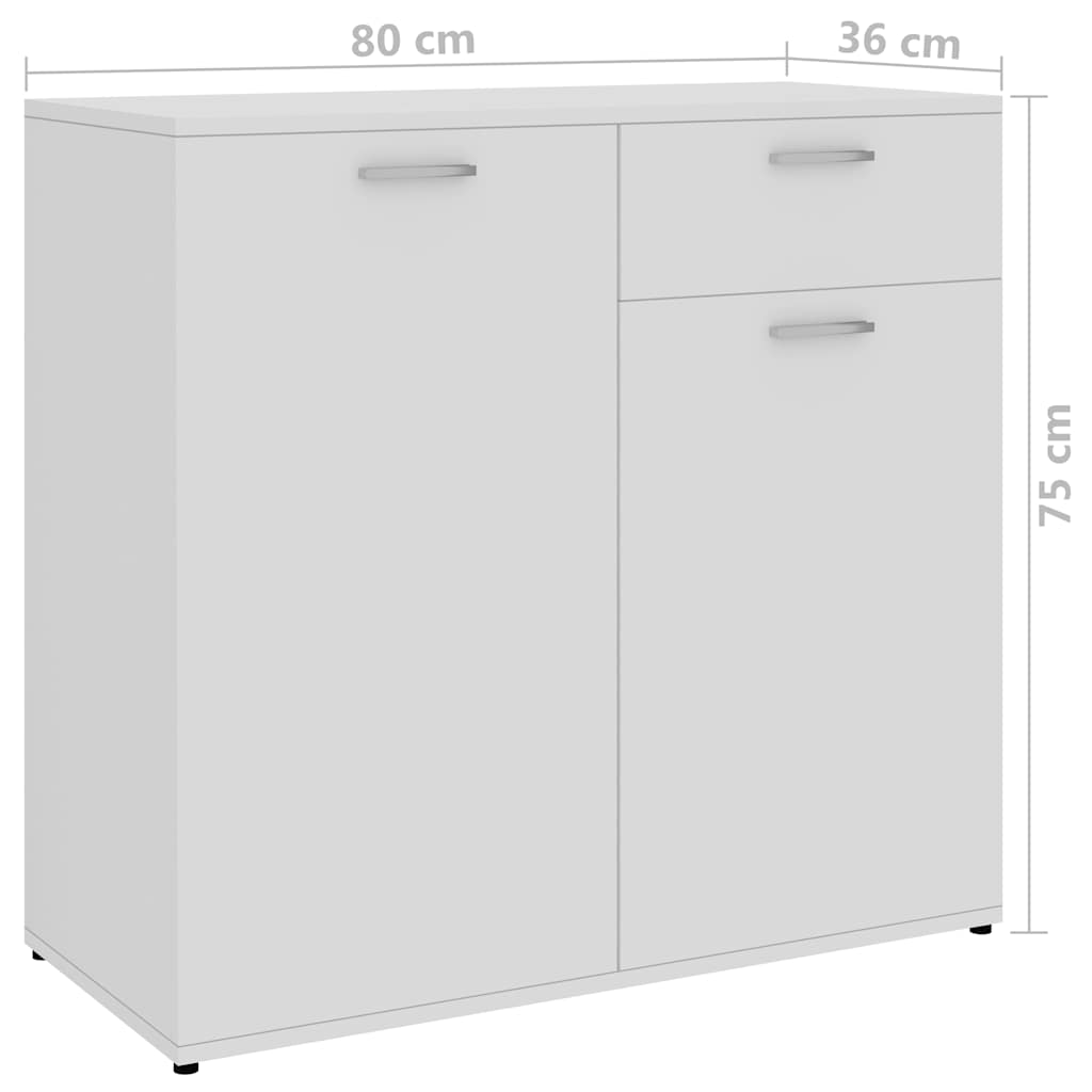 Sideboard White 80x36x75 cm Engineered Wood