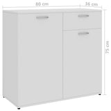 Sideboard White 80x36x75 cm Engineered Wood
